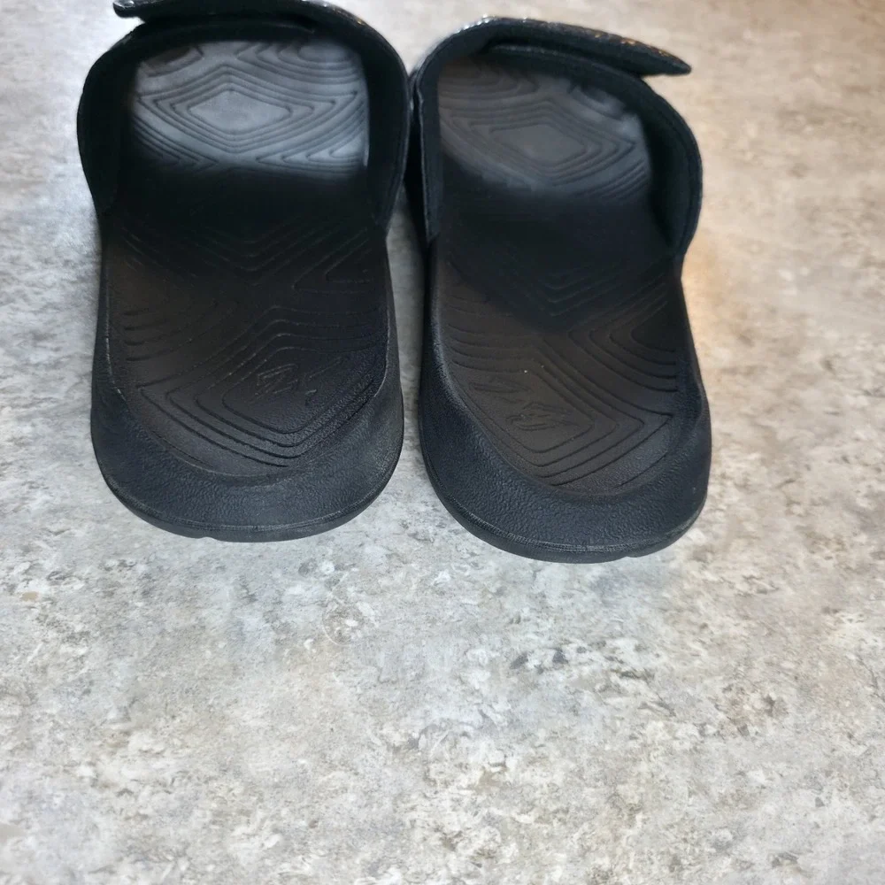 Nike Jordan Hydro Slides US 12 Wolf Gray Gold Black BQ6290-007 Adjustable *Clean